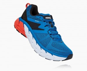 Chaussures Running Route Hoka Gaviota 2 Wide Homme Bleu Royal Bleu Grise Foncé | YSPZ25791